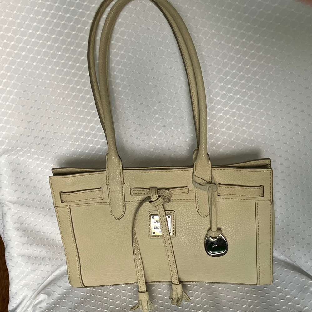 Dooney & Bourke Cream Pebbled Leather Satchel